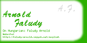 arnold faludy business card